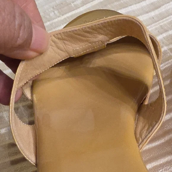 Jimmy Choo Beige Patent Cork Wedges EUC